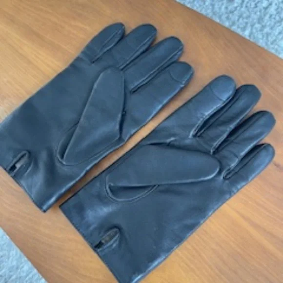 Coach Black Leather Gloves - L - Picture 4 of 5